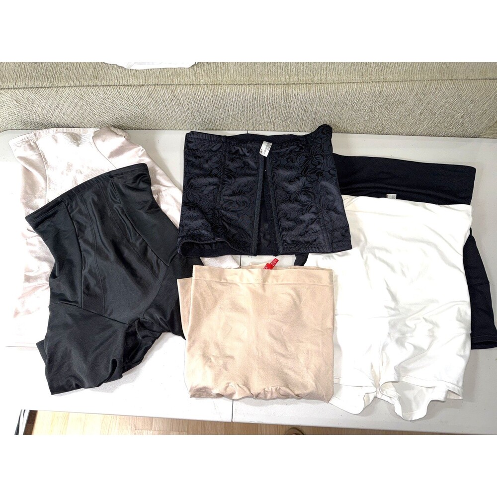 Large RESALE LOT of 6 Shapewear Flexees, mircalesuit and spanks size Large